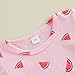 fhutpw Toddler Baby Girls Summer Outfits Daisy Ruffle Short Sleeve T-Shirts Tops Floral Shorts 2Pcs Clothes Set 6M-4T (Watermelon- Pink, 3-4T)