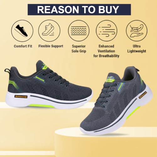 Image of BERSACHE Premium Sports,Gym, Trending, Stylish Running Shoes for Men (Blue)