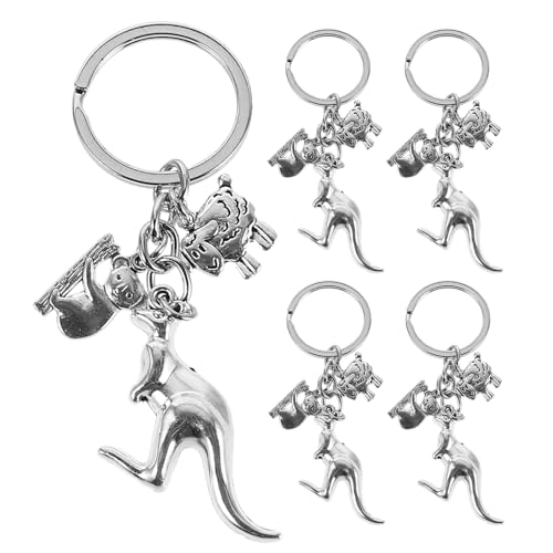 Holibanna Lot de 5 porte-clés animaux australiens - Koala, Kangourou, Mouton - Porte-clés en acier inoxydable - Accessoires de sac à thème, cadeaux d'invités