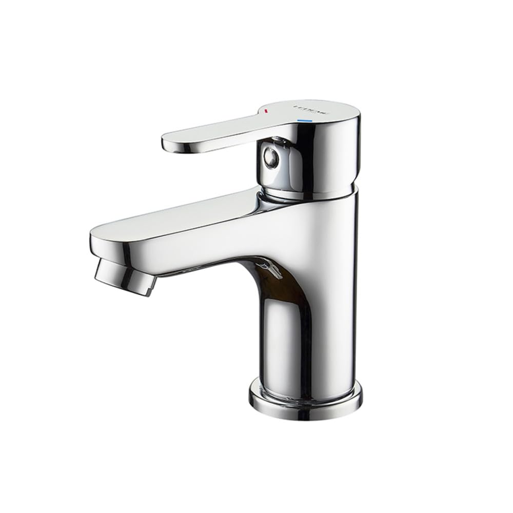 Robinet de lavabo de salle de bain cascade en laiton chaud et froid moderne rond L1003