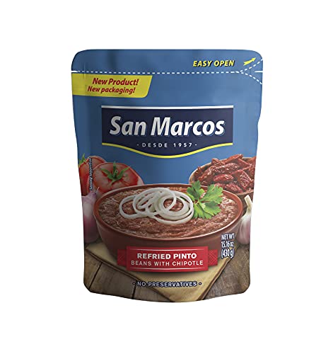 Image of San Marcos Refried Pinto Beans With Chipotle, 15.1oz (Pack of 12)