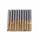 Générique LITAO-XIE, 1 0pcs 3.17 Moulin de fraisage en carbure 5mm Moulin d'extrémité 1/8 Pouce Shank Titanium revêtu CNC Foret Bits Cavalier Outil de Travail de Gravure sur Bois (Couleur : Noir)