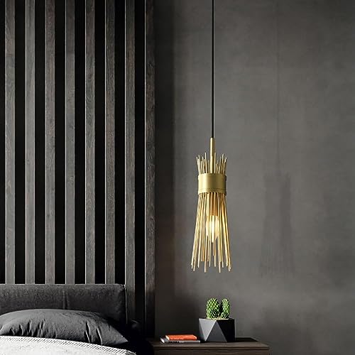 Lustre en paille de cuivre moderne pour corriger un éclairage sombre avec une suspension réglable