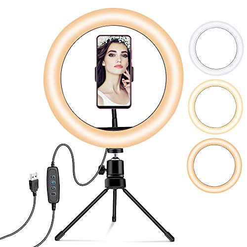 OCOOPA Ring licht met statief Stand 10.2 Beauty LED Flash Light met Bluetooth Remote & Telefoon Houder, Dimbare Ring Light Kit voor Youtube Video Schieten, Make-up, Selfie, Fotografie, Live Streaming