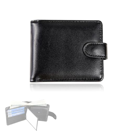 YzmrBdqc Cartera de piel sintética suave y segura para hombre, cartera de piel sintética suave, estilo minimalista, carteras para hombre, uso diario, con bolsillo para monedas y ventana de