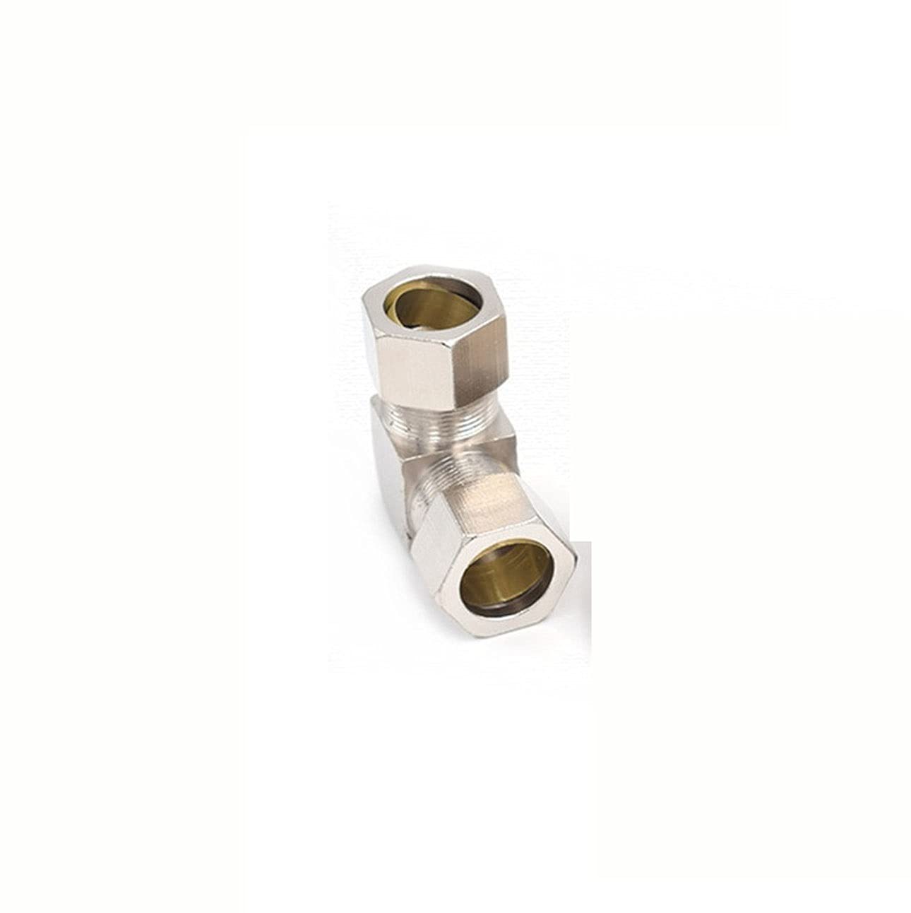 Zkenyao-Brass Connector Pneumatic Oil Pipe Fitting 4-16mm Pipe OD Elbow 90 Degrees Brass Compression Tube Pipe Fittings Connector, Simple to Install (Size : OD Tube 8mm)
