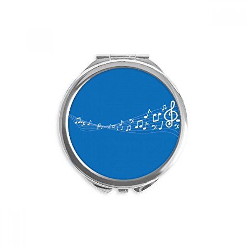 Miroir de poche bleu compact pour corriger le maquillage à la main sans encombrement