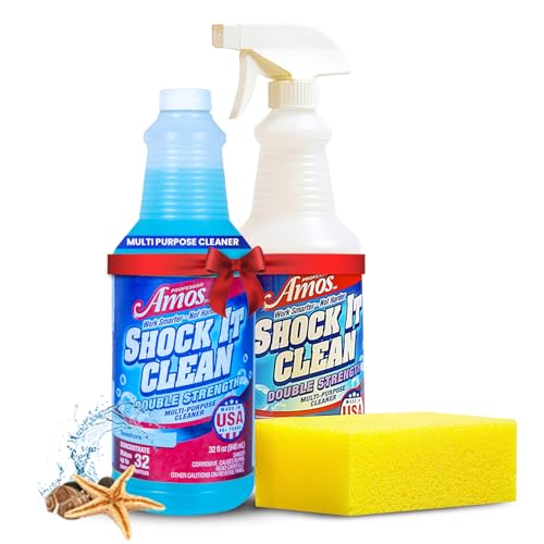 Professor Amos Shock It Clean MultiPurpose Cleaner Double Strength Concentrate MultiPurpose Cleaner All Purpose Carpet, Jewelry, Upholstery, Leather, Stain Remover & Floor Cleaner (Seashore 32 Oz)