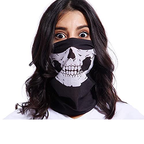 フェイスカバー ネックガード 多機能チューブ型 マジックスカーフ スカル仕様 息苦しくない SOFITネックガード 吸汗速乾 バンダナ リストバンド 日焼け防止 UVカット 釣り 自転車 登山 アウトドア 男女兼用