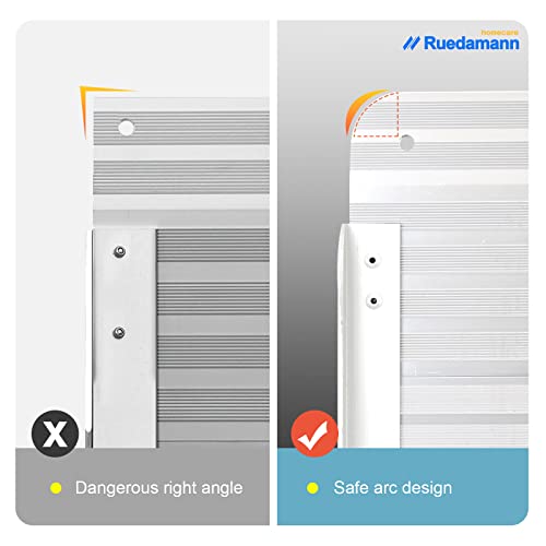 Ruedamann 24" L×28.3" W Threshold Ramp,2Ft Wheelchair Ramps,Using Height 3.9",600Lbs Capacity For Home,Steps,Stairs,Handicaps,Doorways,Aluminum Folding Ramps For Wheelchairs #TOP5