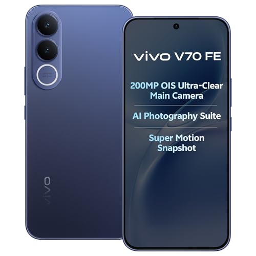 vivo V70 FE 5G (Monsoon Blue, 8GB RAM, 256GB Storage) with No Cost EMI/Additional Exchange Offers