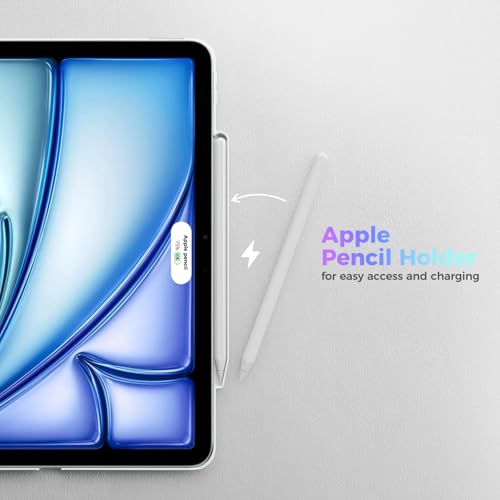 ProCase iPad Air 11 ケース キーボード搭載可能 2024 M2 ペン収納 キーボードカバー 軽量 耐衝撃 適用モデル：iPad Air 5世代 2022/Air 4世代 2020 10.9/ iPad Pro 11 4/3/2/1（ホワイト）