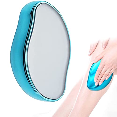 Crystal Hair Eraser, Crystal Hair Removal Suitable for Men and Women Painless exfoliating Crystal Hair Removal Tool, Magic Crystal Hair Remover for Legs, Back, Arms (Blue)