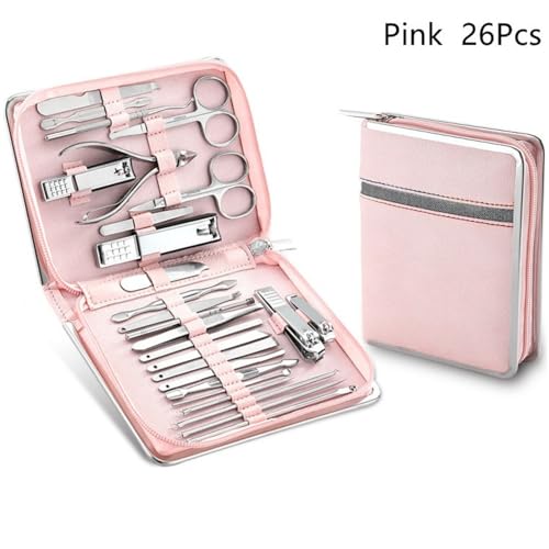 Conjunto Profissional De Manicure, pedicure e Podologia Completo de Aço Inoxidável com 26 peças (Est