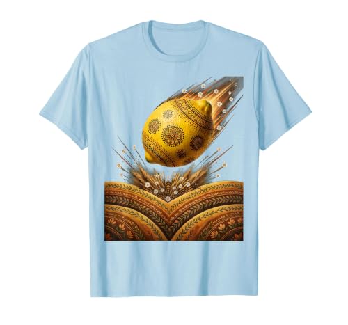 Lemon Meteor Impact Crater Illustration T-Shirt, Men, Baby Blue, Small