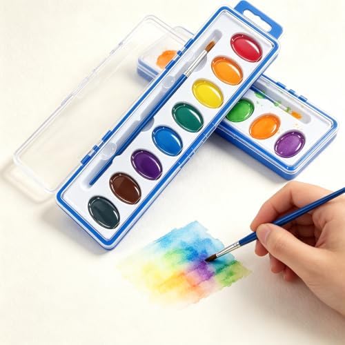 Watercolor Paint Set 12 Pack Washable Watercolors with Brushes for & Adults – Watercolor Paints for Classrooms Parties and Activities Watercolors for For Use — view 4