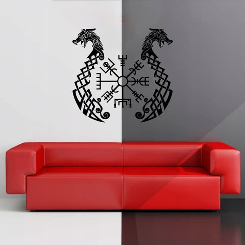 Miniatura 6 de Inscriptions - Calcomanía de símbolos de runas vikingos antiguos, dragones, protección de la ventana de la sala de estar, vinilo extraíble para