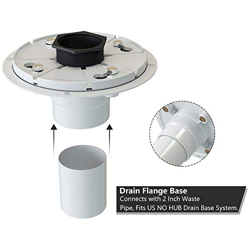 USHOWER 48-Inch Square Pattern Grate Linear Shower Drain, 304 Stainless Steel Brushed Nickel Shower Floor Drain, Includes Drain Flange Kit.
