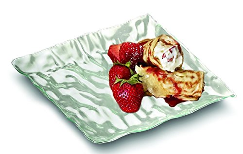 Contemplate EMI Yoshi Clear Plastic Plates 9"" Square Dinner Plate - Case = 120 Party Wedding Plates