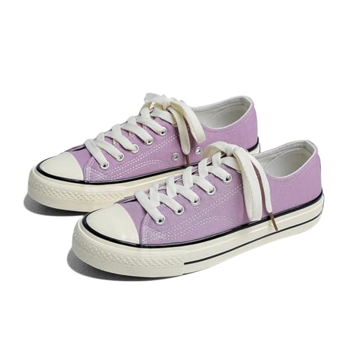 SIUSUMFO Erwachsene Segeltuchschuhe Damen Sneaker Laufschuhe Turnschuhe Low-Top rutschfeste Sportschuhe Freizeitschuhe EU 35.5 Violett