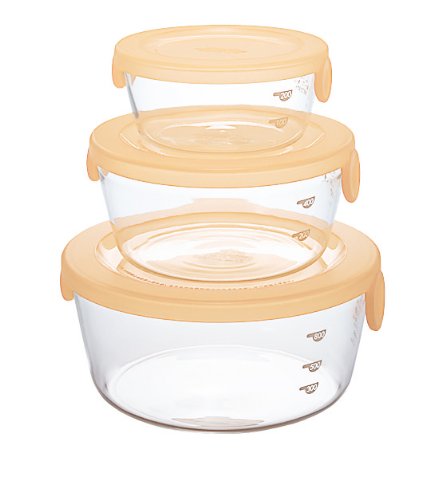 Amazon｜ハリオ スタッキー 3個セット クリアオレンジ SYT-2418COR