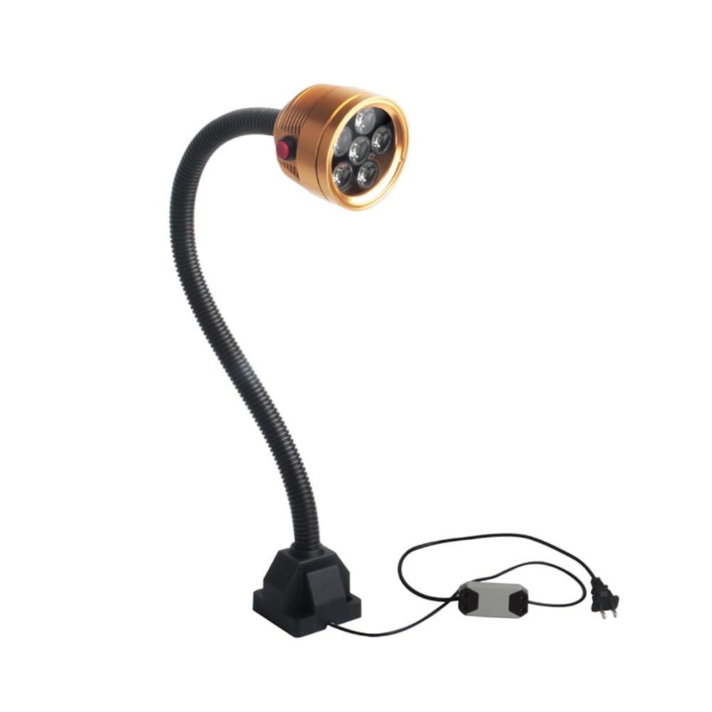 DONGXIAO Światło LED wodoodporne i olejoodporne, światło robocze do obrabiarek LED, 6 W220 V złoty kolor, nadaje się do tokarki CNC, frezarki, obrabiarki, szlifierki itp.