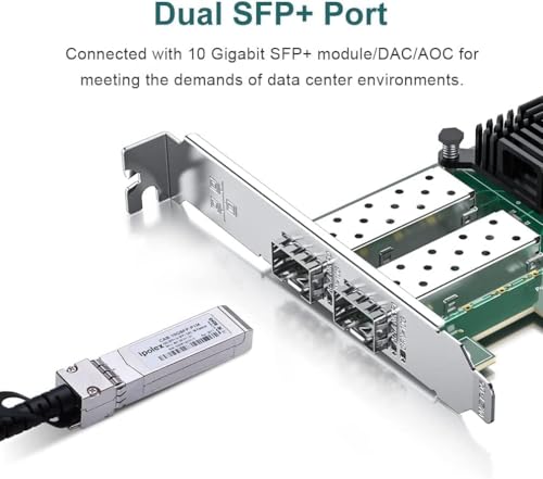 10Gb Network Card X520-DA2 Intel PCI-E Ethernet Card NIC Dual SFP+ Port E10G42BTDA, Intel 82599ES Controller, PCI Express LAN Adapter Support Windows Server/Windows, Linux, VMware miniatura 2