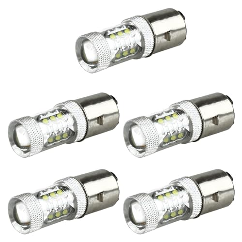 Bombilla LED BA20D H6 Moto 80W Luces Blancas para Ciclomotor y Quad Ciclomotores 5 Unidades