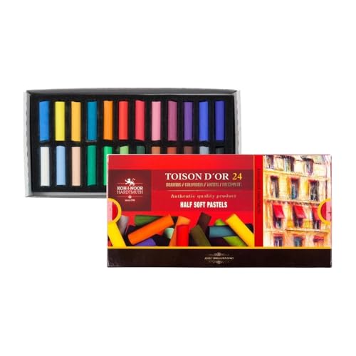 GIZ PASTEL TOISON D´OR 24 CORES HALF SOFT PASTELS KOH-I-NOOR
