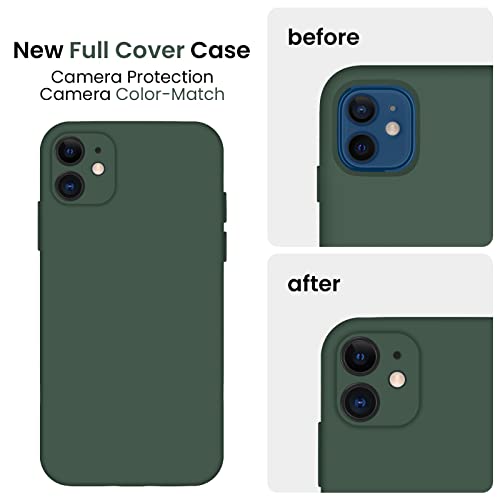 Firenova Iphone 11 Case, [Square Edge] Upgraded [Camera Protecion] Silicone Phone Case With Soft Anti-Scratch Microfiber Lining, 6.1 Inch, Alpine Green #TOP3