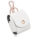 Rosa&Rose Leather AirPods Case Cover with Metal Clasp and Keychain Compatible Earphones Charging Case (White)
