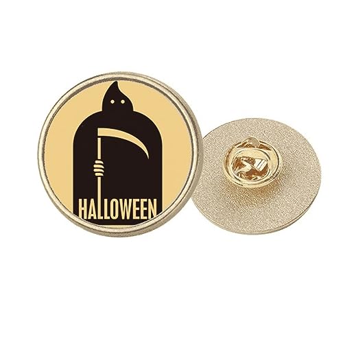 Broche art déco en métal doré accessoire rond de qualité pour Halloween