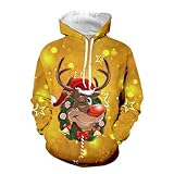 Sudaderas Navideñas Hombre 3D Patrón Impreso Sweater Sudaderas Navidad Hombre Túnica Pullover Ugly Xmas Camisas Festival Fiesta Christmas Jumper Blusas Año Nuevo Abrigo Unisex Jersey