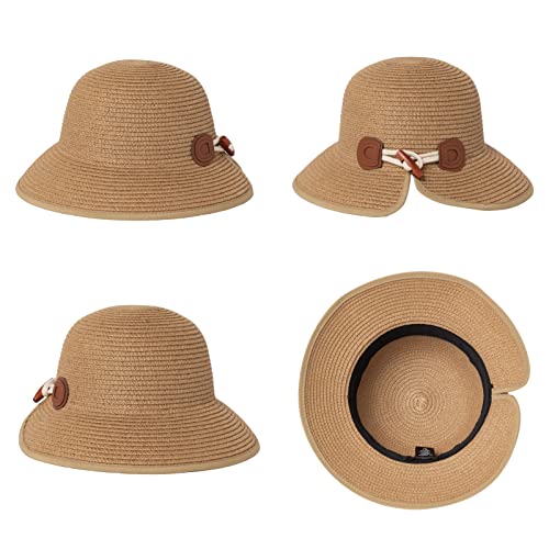 Comhats Straw Sun Hats For Women Summer Bucket Uv Sun Protection Packable Foldable Fishing Gardening Hiking Travel Coffee #TOP3