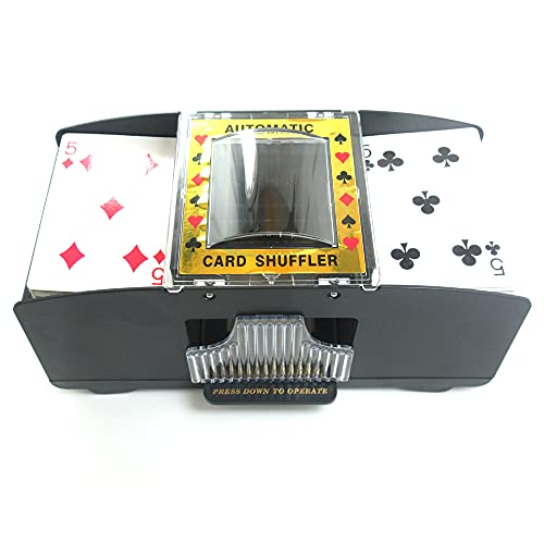 Leather&Arts Automatic Card Shuffler 1-2 Decks Poker Shuffles Machine Card Mixer for Card Games