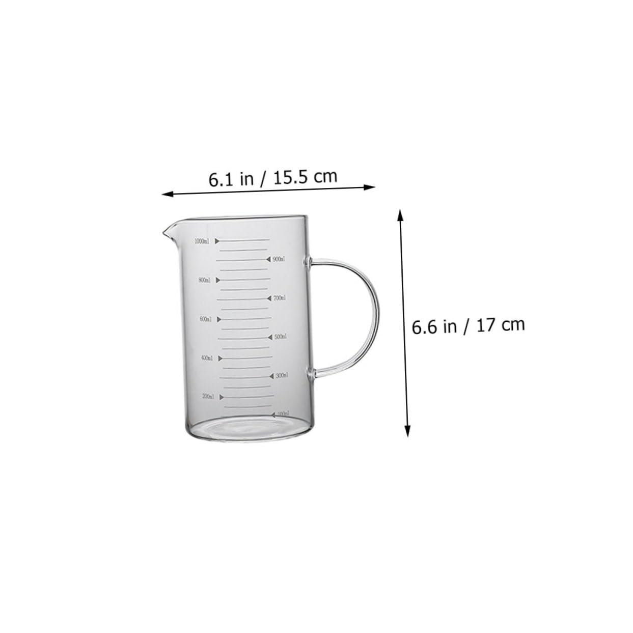 Mikinona Lot de 3 tasses à mesurer en verre pour le lait pour les restaurants les bars pour un débit fluide