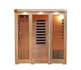 Heat Wave 4 Person Sauna Hemlock Wood Sonoma 9 Carbon Infrared Heaters MP3 Player Chromo Therapy Lig