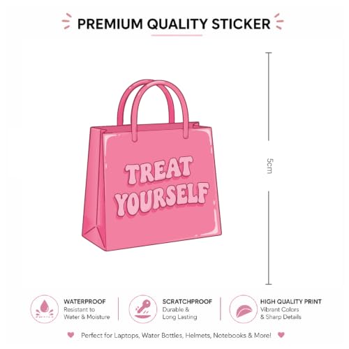 Image of Kawaiee Aesthetic Sticker Collection | Cute Pink Stickers for Laptop, Journal, Water Bottle, Phone Case & Scrapbook | Main Character Energy, Self Care & Y2K Inspired Vinyl Decals (3 Sheets)