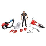 WWE MATTEL Wrekkin Slam Cycle Motorcycle (10.5 in) with Wheelie Action and 9 breakable Parts, with 6-in Drew McIntyre Basic Action Figures; Gift for Ages 6 Years Old & Up (GYX60)