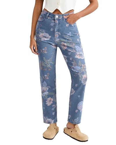 luvamia Straight Leg Jeans for Women Floral Printed Country Concert