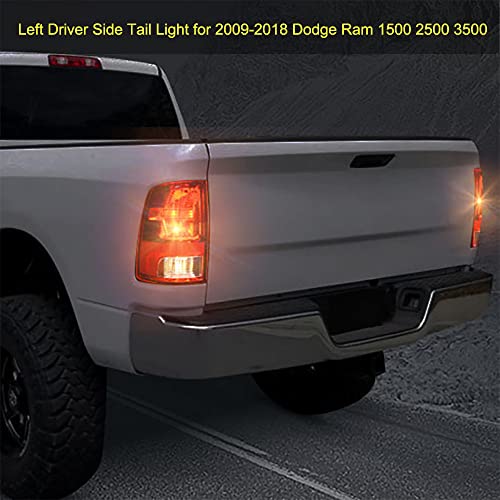 Image of MOCW Left Driver Side Tail Light Compatible With 2009-2018 Dodge Ram 1500 2500 3500 Rear Taillight Brake Light Turn Lamp With Bulb, Replace CH2818124, Red