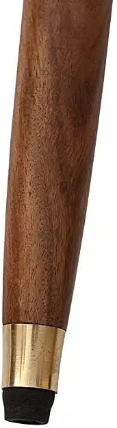 Miniatura 6 de Bastón de latón – Bastones Derby para hombre y bastón de madera para todos – Mango en forma de T de latón de ébano marrón en tono dorado – Mango de