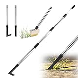 Patio Weed Remover Tool with Long Handle, Weeding Brush and Weed Moss Scraper Set Combo, 60" Block Paving Weeding Tool to Remove Weeds & Moss, 3 Different Weeder Tool Heads for Garden, Patio, Driveway