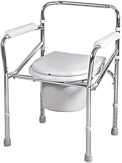 WYKDL Servizi igienici sedie a rotelle mobile idromassaggio Trasferimento regolabile Sedile WC in acciaio inox inossidabile che piega Commode pieghevole donne incinte Vecchio Potty sedia robusta imper