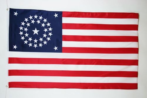 AZ FLAG - Drapeau USA étoiles en rond - 90x60 cm - Drapeau Américain - Etats-Unis 100% Polyester Avec Oeillets Métalliques Intégrés - Pavillon 50 g