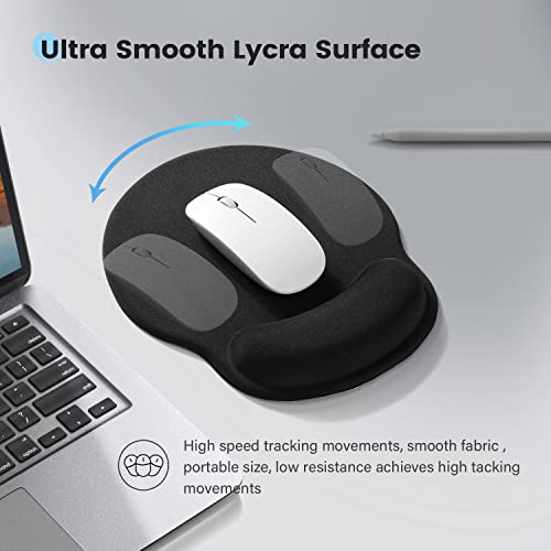Soqool Ergonomic Mouse Pad With Comfortable And Cooling Gel Wrist Rest Support And Lycra Cloth, Non-Slip Pu Base For Easy Typing Pain Relief, Durable And Washable For Easy Cleaning #TOP3