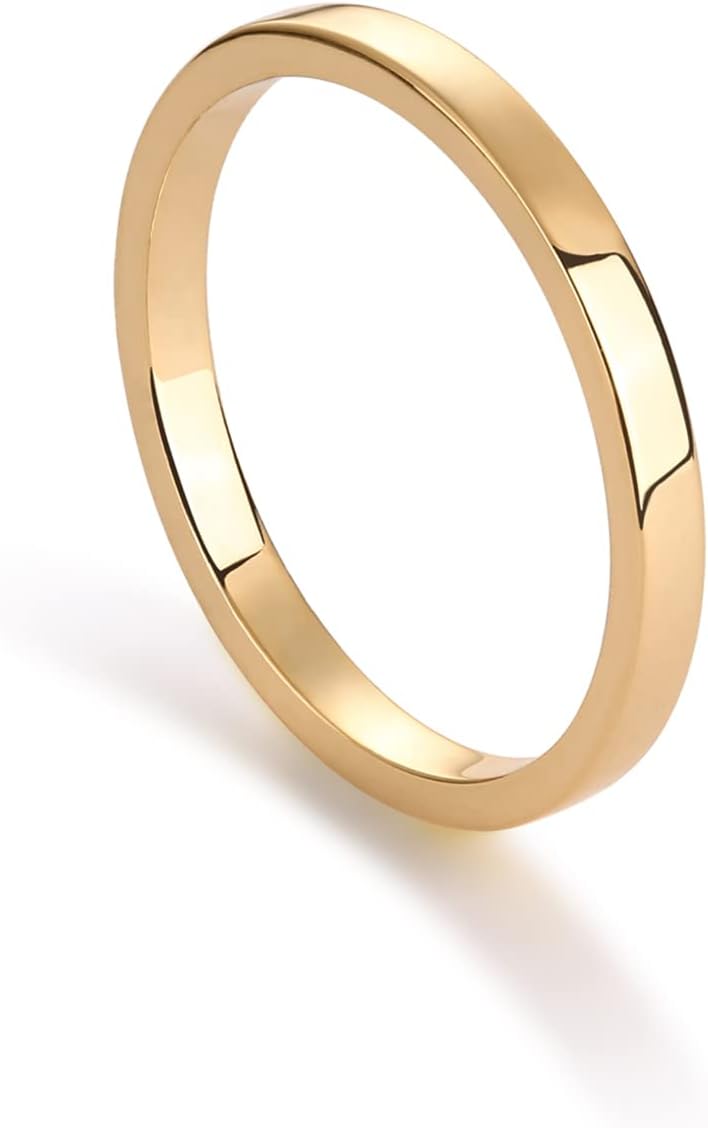 PAVOI 14K Gold Plated Twist Stacking Ring | Bands for Women