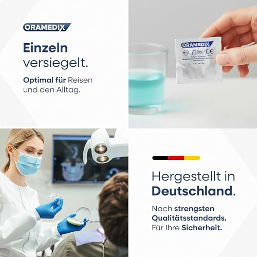 Retainer Reinigungstabletten - 128 Tabletten für Zahnspangen, Retainer, Gebisse und Zahnschienen - Reinigt in 15 Minuten, entfernt 99,9% der Bakterien* und verhindert Plaquebildung