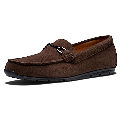 FootJoy Men's Club Casuals Suede Loafer Previous Season Style Golf Shoe, Chocolate, 11