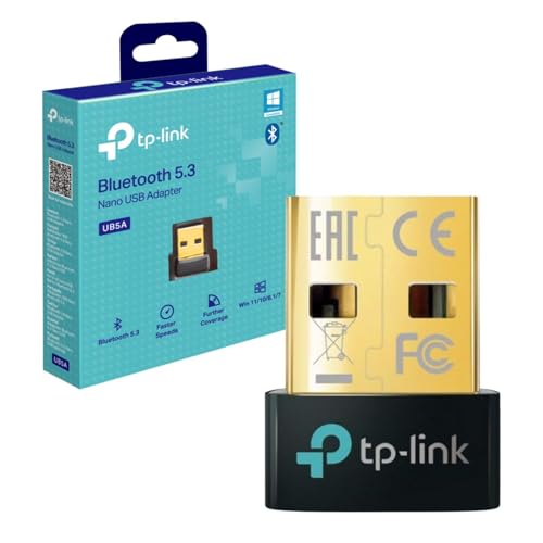 TP-Link UB5A Nano 5.3 USB Bluetooth Adapter for PC USB Bluetooth Dongle for PC Broader Coverage Supports Windows Plug&Play Nano-Sized Compact&Portable BLE Controller Headset Mouse Keyboard